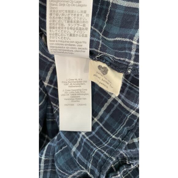 Madewell L Ruffle Trimmed Midi Dress Womens Peasant Blue Plaid Gauze Boho - Picture 9 of 10